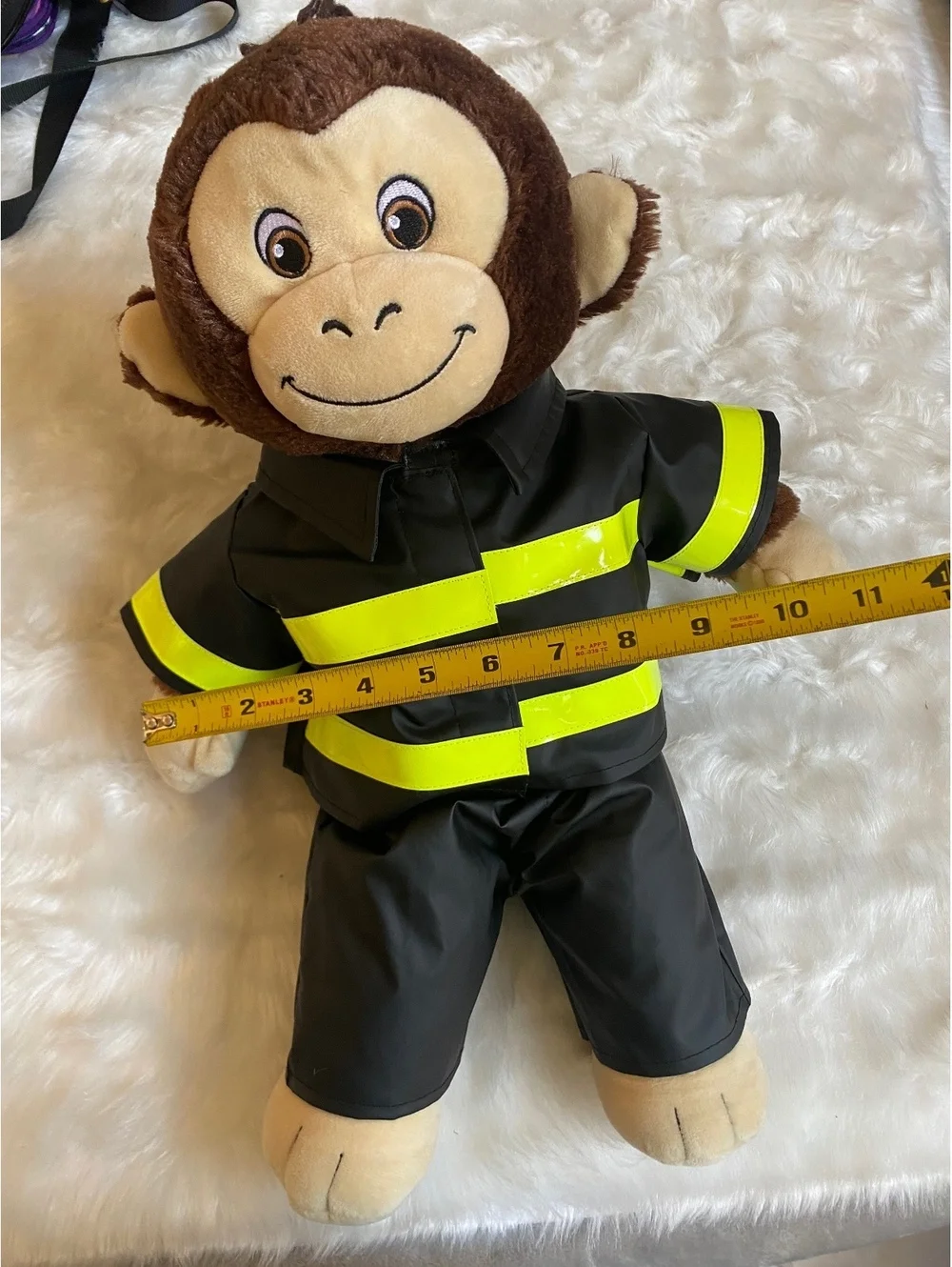 Build a Bear Plush Monkey Firefighter Outfit with Reflective